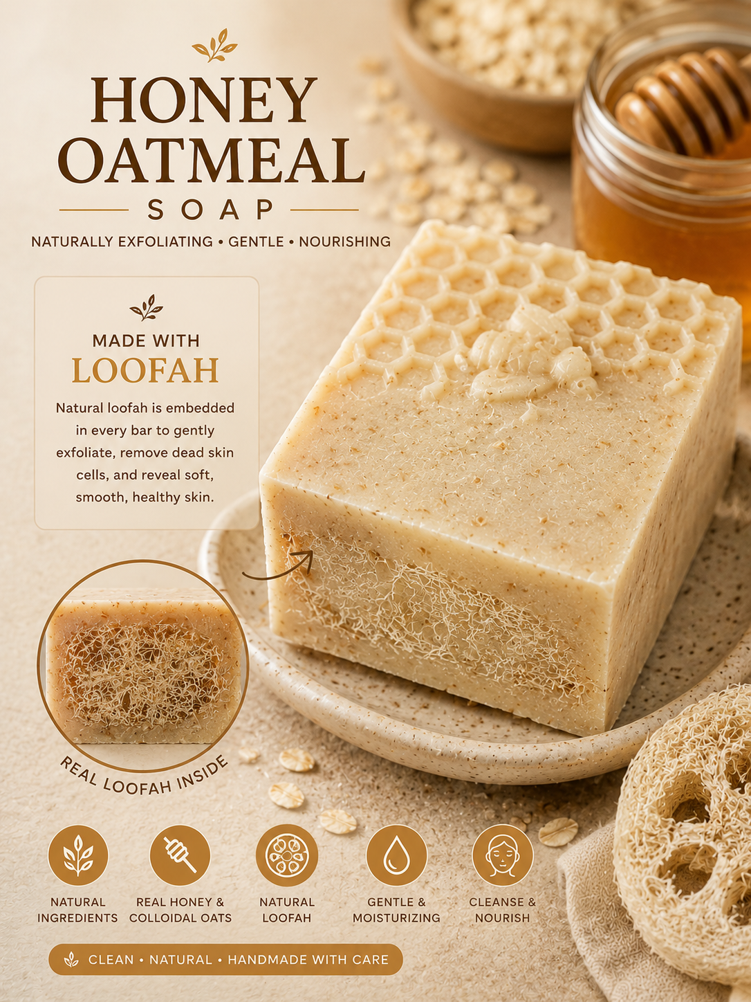 Loofah Oatmeal Honey Bar