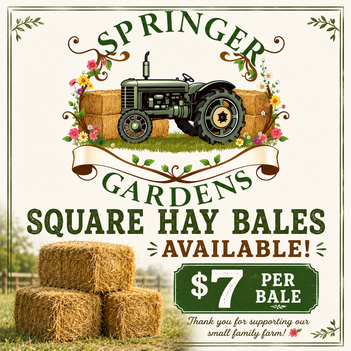 Square hay Bales.