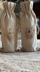 Vintage-Inspired Wine Bottle Bags (Set of 2)
